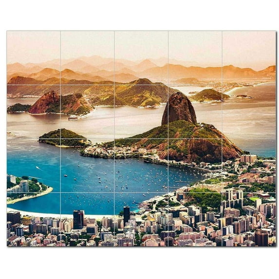 City Ceramic Tile Mural Kitchen Backsplash Bathroom Shower, 400518-L54