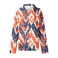 thumbnail image 5 of Prime Day Sales Today 2025!Viikei Tops for Women 2025,Women's Fashion Long Sleeve Turndown Collar Casual Printed Lapel Button Up Shirt Orange M, 5 of 5