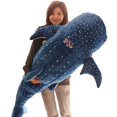 thumbnail image 2 of 50/100CM Nuevos juguetes de peluche de tiburón azul de dibujos animados Peces grandes Ballena Bebé Suave Animal Almohada Muñecas Niños Regalos de Cumpleaños, 2 of 4