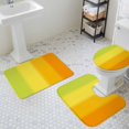 thumbnail image 3 of Colorful Gradient Bathroom Rugs Set Green Yellow Orange Ombre Striped Modern Non Slip Absorbent Soft Bath Mats 3 Piece Set with Bathroom Rug, U-Shaped Floor Mat, Toilet Seat Cover Large Size, 3 of 9