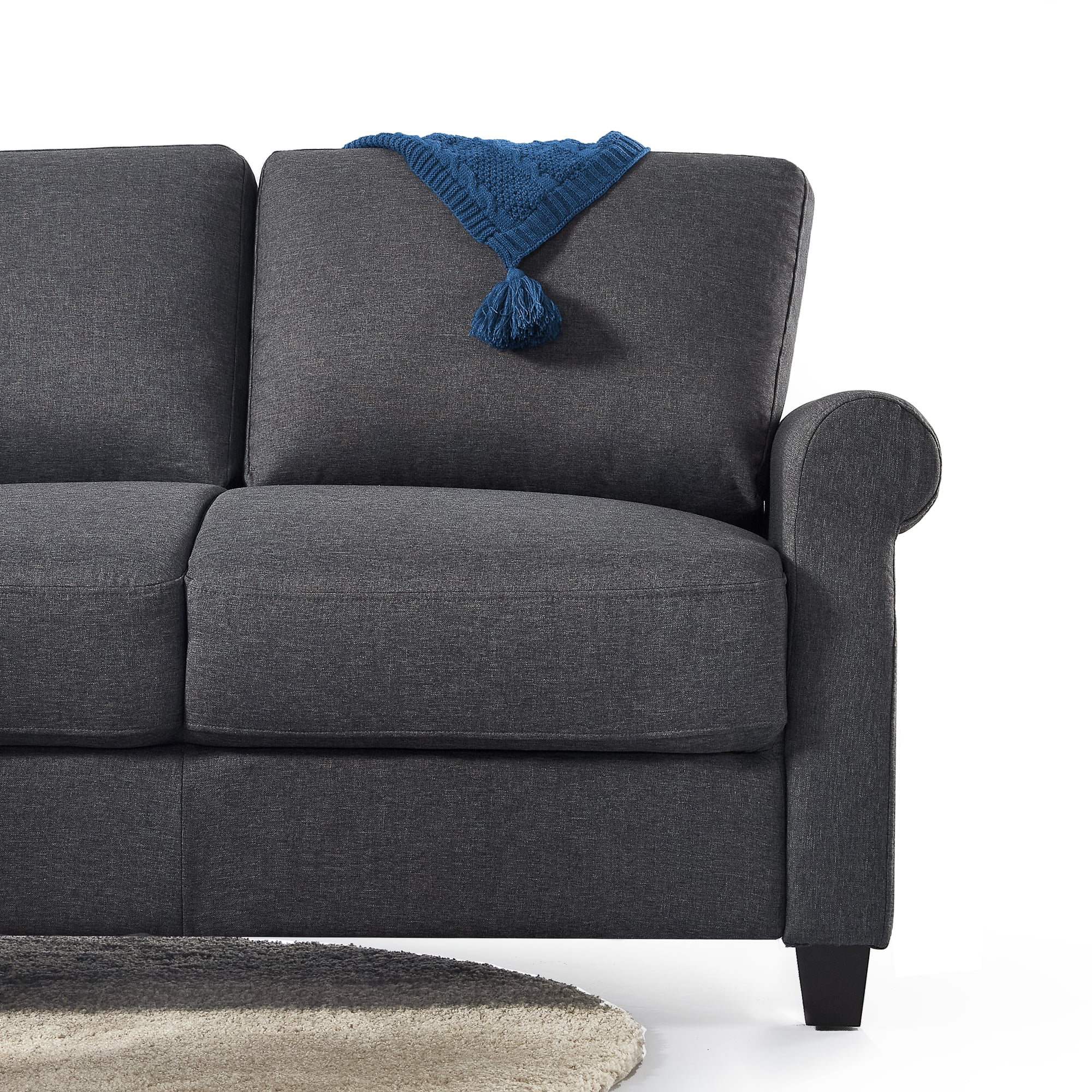 Zinus 55" Josh 2-Seater Indoor Loveseat, Dark Grey