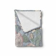 thumbnail image 2 of Flowers Soft Flannel Fleece Throw Blanket, Floral Design Pink Roses Leaves and Undergrown Blossoms, Cozy Plush for Indoor and Outdoor Use, 70" x 90", Blush Ceil Blue, by Ambesonne, 2 of 6