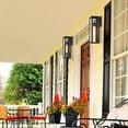 thumbnail image 3 of Cali 1-Light 16 in. Outdoor Dusk-To-Dawn Sensor Wall Light with Matte Black Finish and Clear Glass Shade, 3 of 11