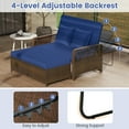 thumbnail image 5 of Gymax Patio Rattan Daybed Wicker Loveseat Sofa w/ Multifunctional Ottoman Navy, 5 of 9