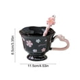 thumbnail image 3 of Ceramic Coffee Mug with Spoon | Floral Design Tea Cup with Heart Handle | Gift Box Included for Birthdays, Mother's Day, Holidays | Home, Office, Kitchen Drinkware Set, 3 of 6