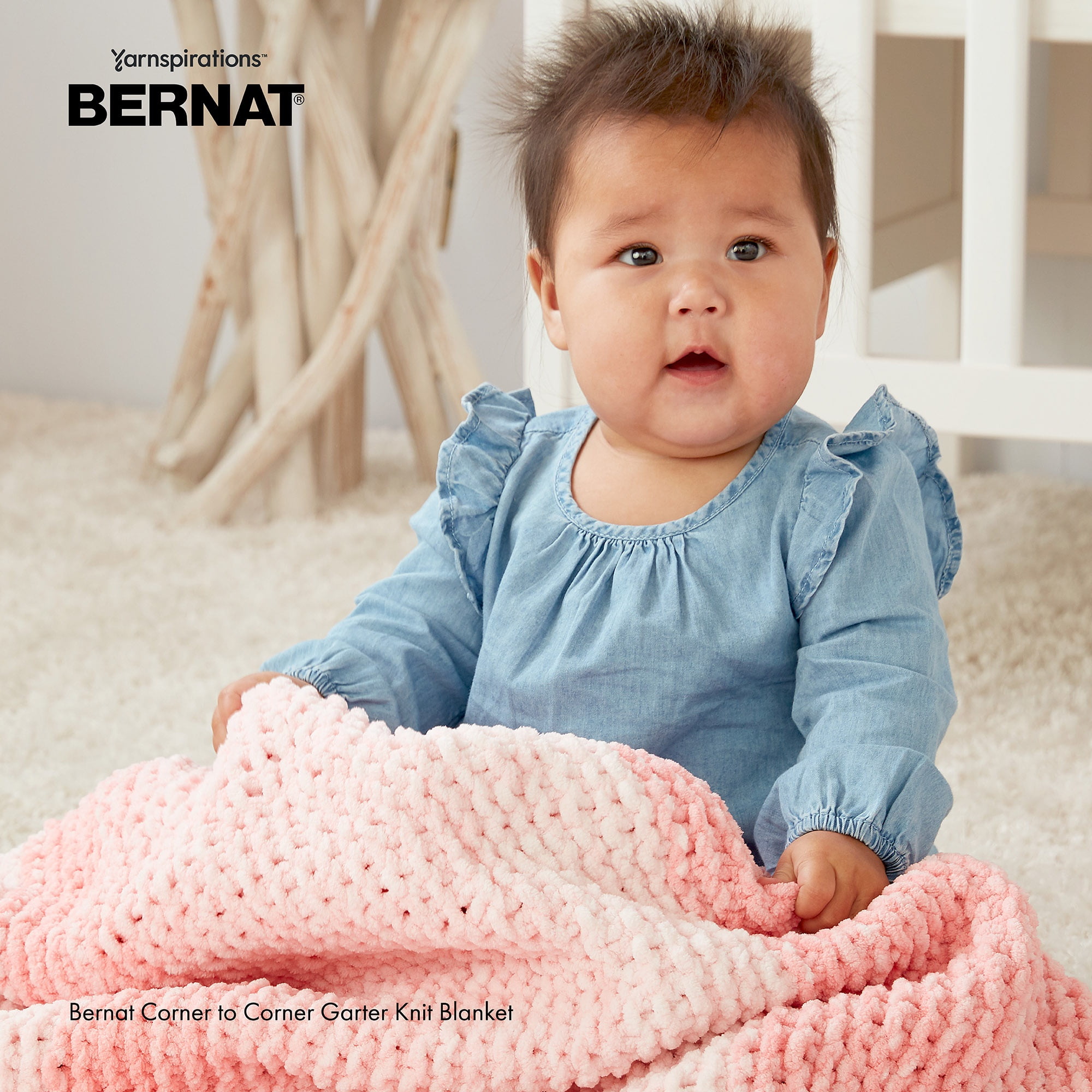 Bernat® Baby Blanket Stripes™ Yarn, Polyester #6 Super Bulky, 10.5oz/300g, 220 Yards, Polyester #6 Super Bulky Yarn