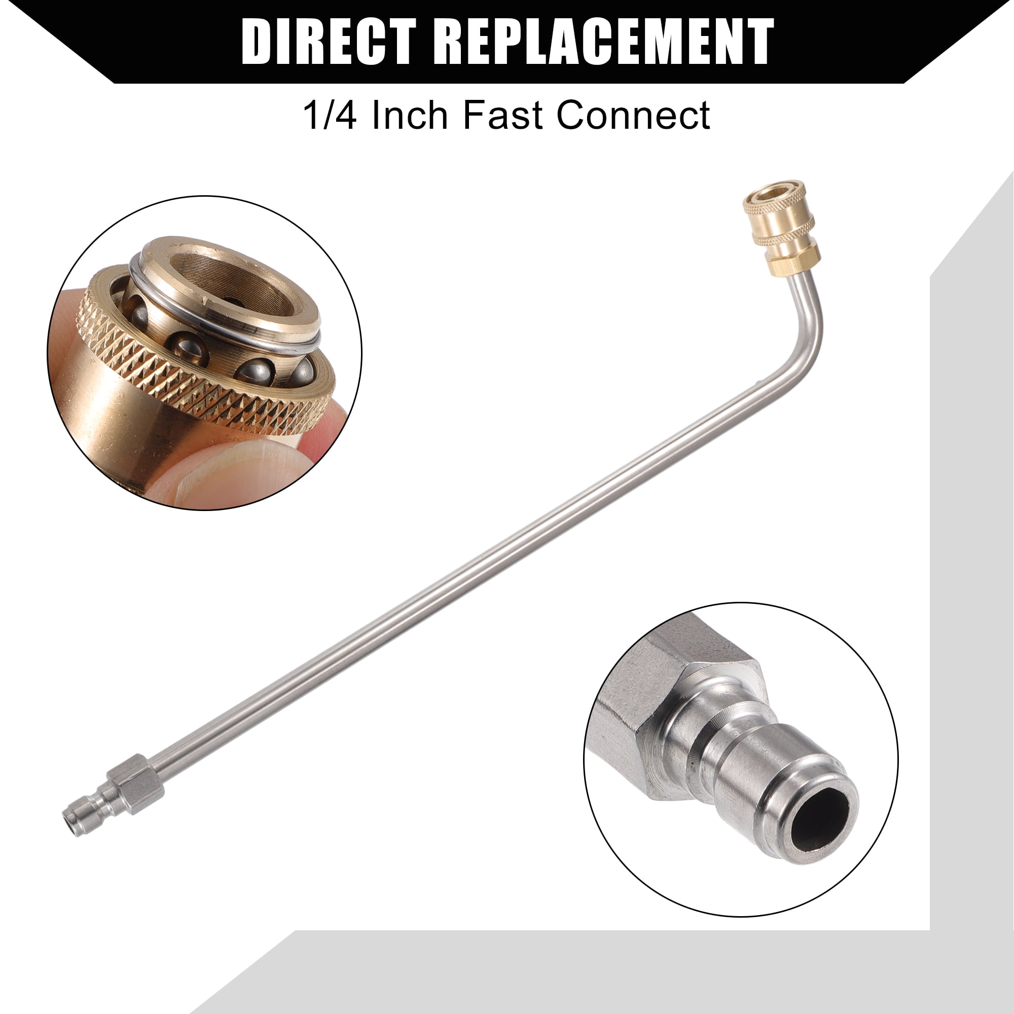 Unique Bargains Pressure Washer Extension Wand 90 Degree Brass Stainless Steel