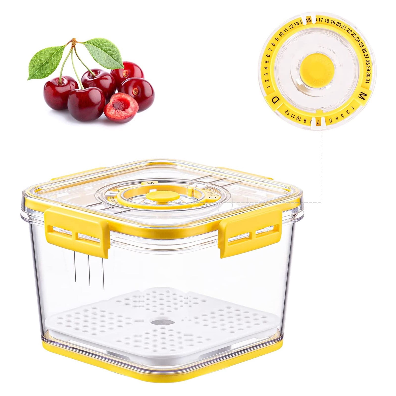 Fresh Produce Vegetable Fruit Storage Containers With Time Recording Fridge Storage Container Container And Fridge Organizers