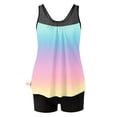 thumbnail image 7 of Womens Flowy Tankini Tops Modest Bathing Suit Loose Fit Two Piece Swimsuit Scoop Neck Swim Tops High Waisted Bottom, S, 7 of 7