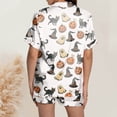 thumbnail image 5 of Womens Pajama Sets Two Piece Outfits Short Sleeve V Neck Shorts Set Comfortable Nightwear Purple Lounge Sets for Women XXL, 5 of 6