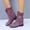 Purple, variant on Patlollav Womens Shoes Retro Western Boots Casual Warm Low Heels Mid-Calf Boots
