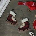 thumbnail image 3 of Plush Plaid Old Fashioned Ice Skates Christmas Ornament 4" (100mm), 3 of 3