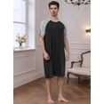 thumbnail image 3 of Camisón para hombre Lars Amadeus Ropa de dormir Negro Gris claro M, 3 of 6
