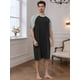 thumbnail image 3 of Camisón para hombre Lars Amadeus Pijamas suaves Negro Gris claro XL, 3 of 6