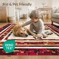 thumbnail image 4 of ODIKA Bathroom Interlocking Way Mosaic Bordered Geometric Stairs Hallway for Entryway, Kitchen, Laundry Room, Stain Resistant Thin Throw, 4 of 7