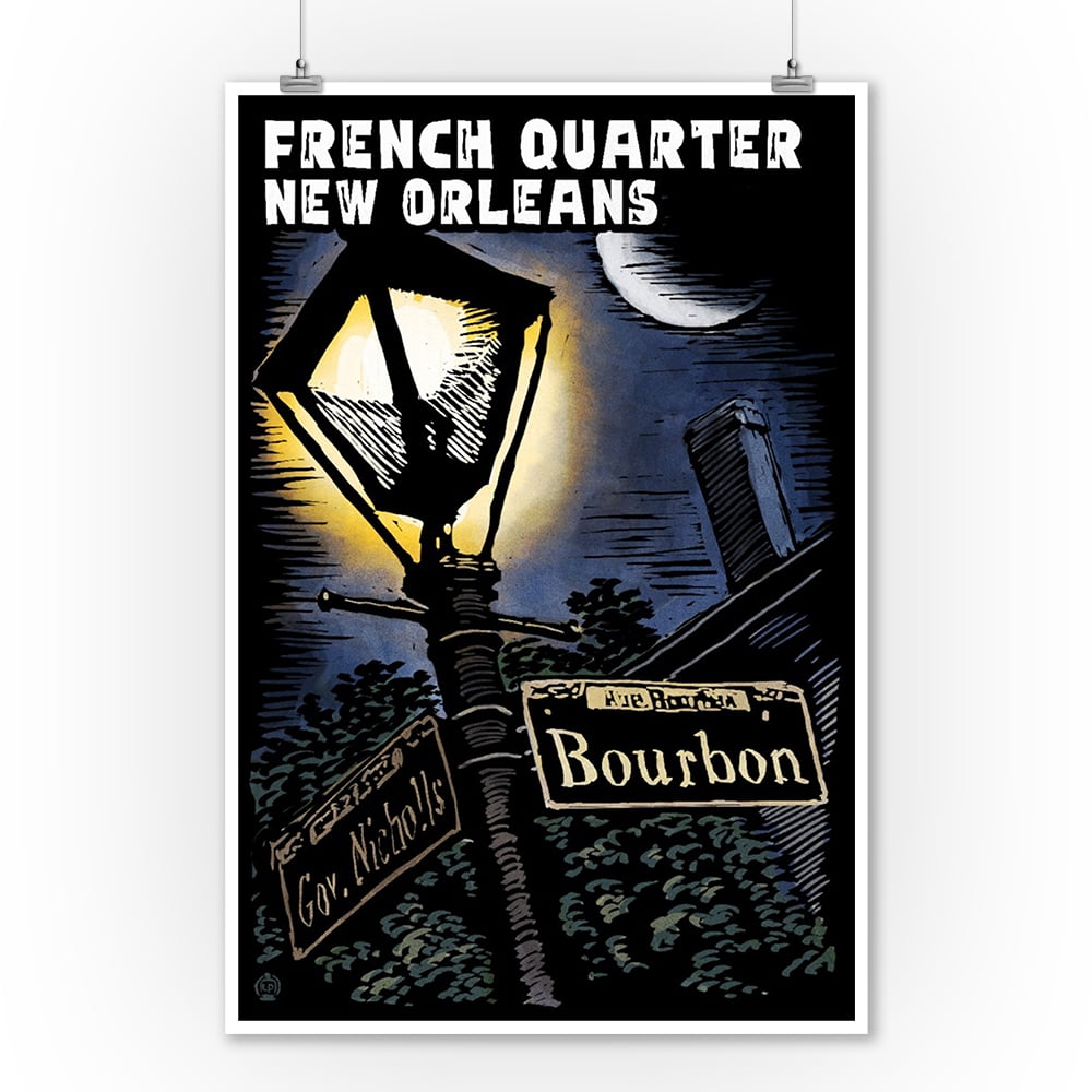 New Orleans Louisiana French Quarter United States Travel Advertisement Poster 