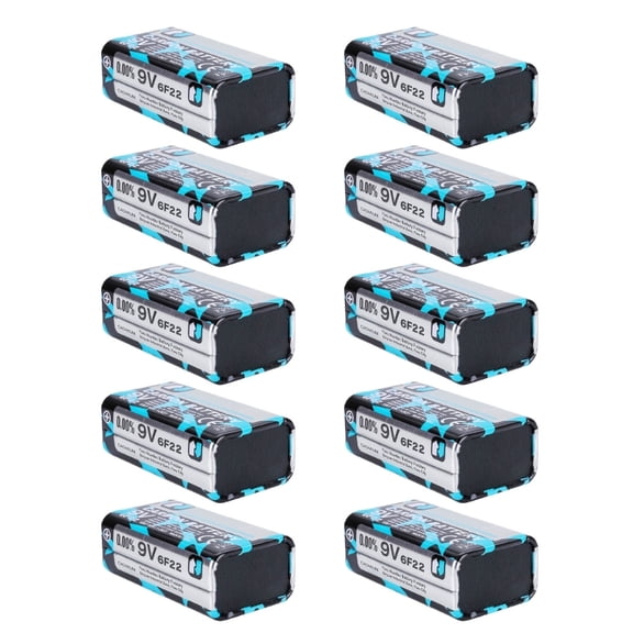 Pack of 10 9v Carbon Battery 6F22 Batteries High Energy Density Long Last Power