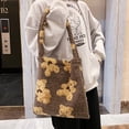 thumbnail image 3 of De moda exquisita bolsa de compras bonito estampado de osoBolsa de Ehuebsd mujer de moda de otoño Tote de felpa bolso de hombro, 3 of 9