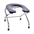 thumbnail image 4 of MERIGLARE Bathroom Toilet Seat Commode Stool Strong Load Capacity Comfortable Non-Slip Pad Black 33cm High, 4 of 9