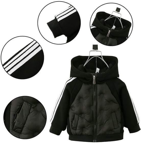Esaierr Kids Toddler Boys Hooded Jacket Warm Winter Coat Baby Cotton Jacket Thick Padded Jacket Outwear for 1-10Y