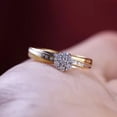 thumbnail image 3 of OM Jewels Round Cut Cubic Zirconia Women's Floral Engagement Ring 14K Yellow Gold Finish Silver, 3 of 3
