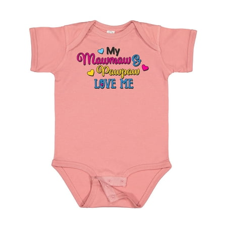 

Inktastic My Mawmaw and Pawpaw Love Me with Hearts Gift Baby Boy or Baby Girl Bodysuit