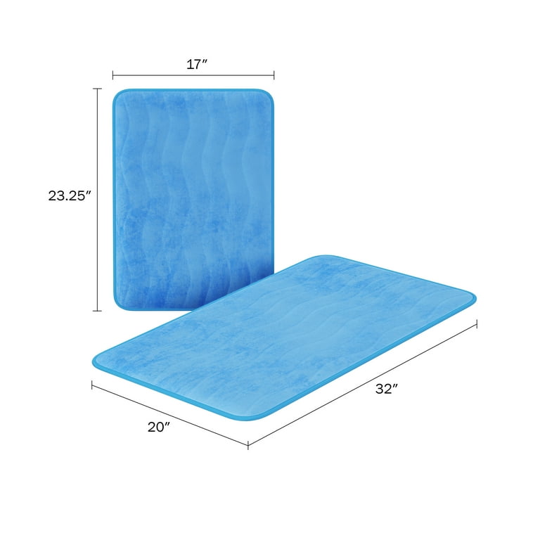Bathroom Rugs - 2-Piece Memory Foam Bath Mats with Microfiber Top