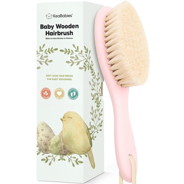 Cepillo de pelo para bebés KeaBabies de madera con cerdas suaves de cabra