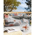 thumbnail image 2 of Pack of 2 Outdoor Pillow Covers, Whale Ocean Animal Wood Grain Pattern Waterproof Square Throw Pillowcase Cushion Decorative Pillow Covers for Couch Patio Tent, 20x12 in, 2 of 6