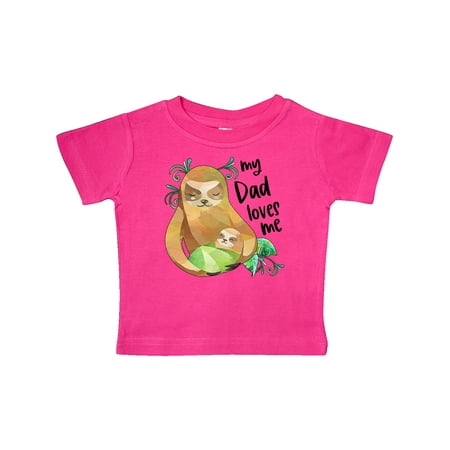 

Inktastic My Dad Loves Me Cute Sloth and Baby Gift Baby Boy or Baby Girl T-Shirt