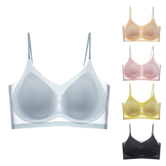 Bxsruta Wirefree Seamless T-Shirt Bra for Women Everyday Comfort Padded Bralette with Thin Adjustable Straps