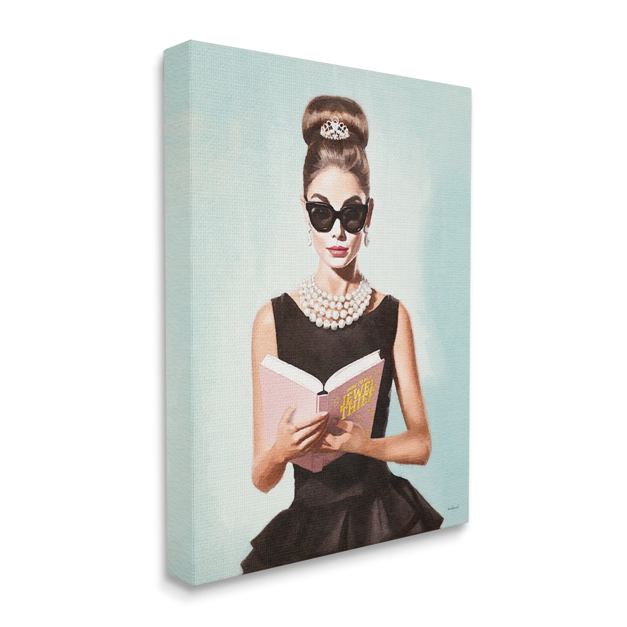 Stupell Industries Trendy Woman Reading Literature & Flim Painting Gallery Wrapped Canvas Art Print Wall Art, 30 x 40