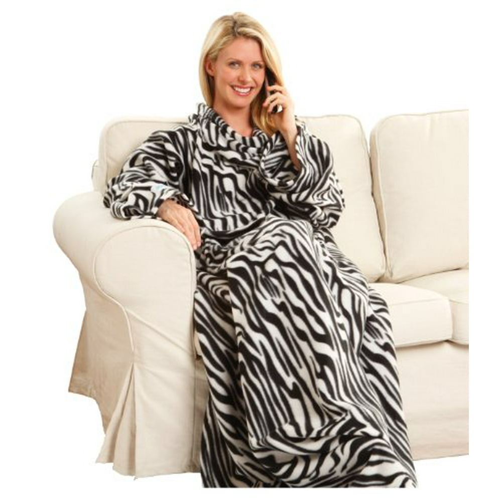 Snuggie Fleece Blanket with Sleeves Zebra!!
