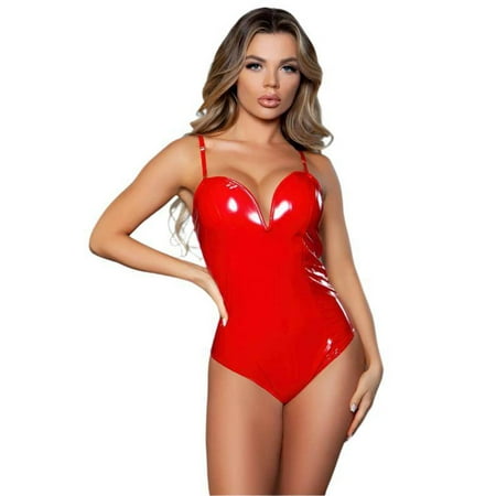 Faux Leather Farica Bodysuit Lingerie