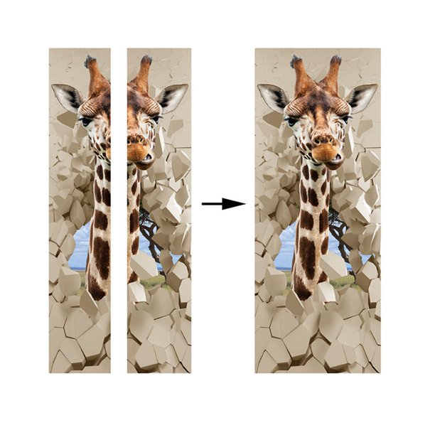 Door Stickers Cartoon Giraffe Print Pvc Wall Posters Decorative Paper Com - Giraffe Print Wall Stickers Door Stickers Cartoon Giraffe Print Pvc Wall Posters Decorative Paper Com - Giraffe Print Wall Stickers