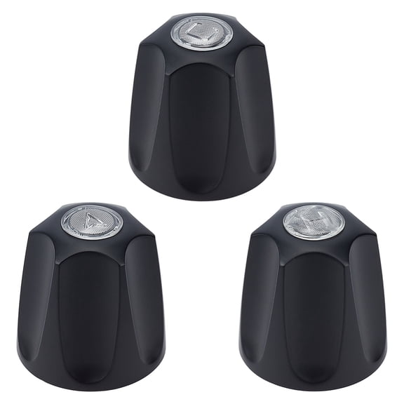 3 Pcs Metal Shower Knob Replacement Bathtub Faucet Handle Remodel Trim Kit Shower Faucet Handle Replacement Compatible with Price/Pfister Verve Tub Shower (Matte Black)