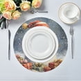 thumbnail image 3 of WOBOGO Snowman Gift Round Placemats Set of 4 Heat Resistant Washable Kitchen Table Decorations 15.4in, 3 of 7