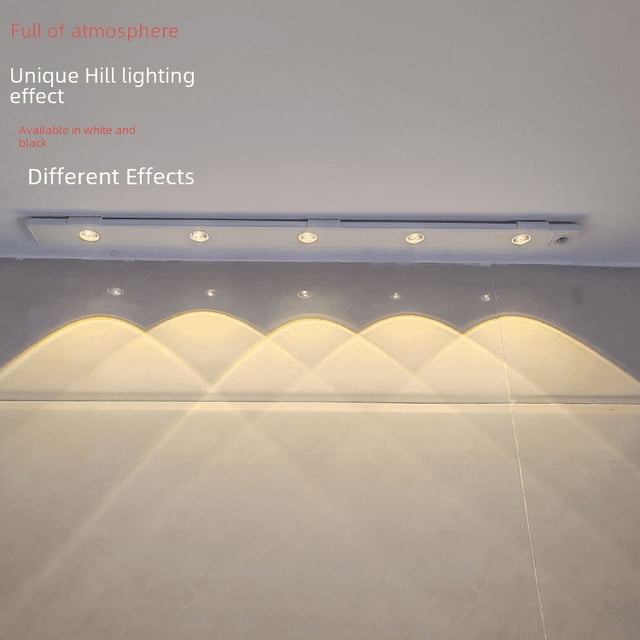 Tira de luz LED para armario de vino con hebilla recargable ultrafina y larga con detección de cuerpo humano inteligente