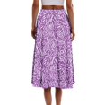 thumbnail image 4 of WTOBBY Women's Bohemian Skirt Floral Print Casual with Spacious Pocket, Temperament Wear Skirt for Vacation Beach Strolls Daily Activities and Sunset Dinners,Purple Pink XL, 4 of 4