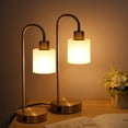 Neoglint Industrial Touch Table Lamps Set of 2, Bedside Lamp with USB A & C Charging Ports 3Way