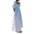 thumbnail image 4 of ZANZEA Women Square Neck Vintage Cuffs Puff Sleeve Elastic Maxi Dress, 4 of 5