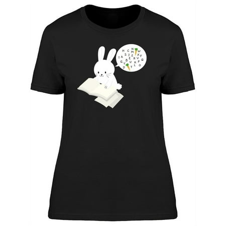 Little Rabbit Reading A Book T-Shirt Women -Image by Shutterstock Female XX-Large