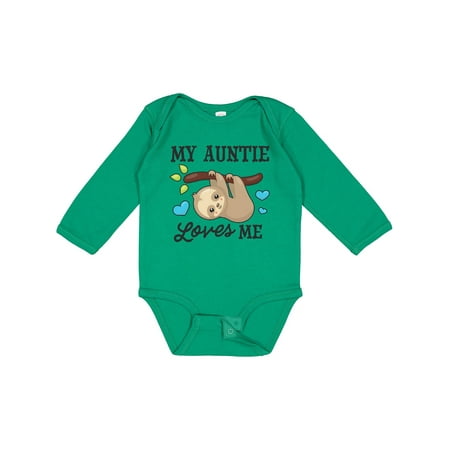 

Inktastic My Auntie Loves Me with Sloth and Hearts Gift Baby Boy or Baby Girl Long Sleeve Bodysuit