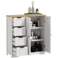 thumbnail image 1 of HOMCOM Armoire de Salle de Bain pour Plancher avec Tablette Réglable et Tiroirs, Blanc, 1 of 10