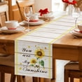 thumbnail image 5 of Sunflower Table Runner - 72 Inch Long Vintage Botanical Cotton and Linen Blended Dress Scarves Farmhouse Table Runner for Kitchen Dining, Coffee Table, 13" x 72", 5 of 8