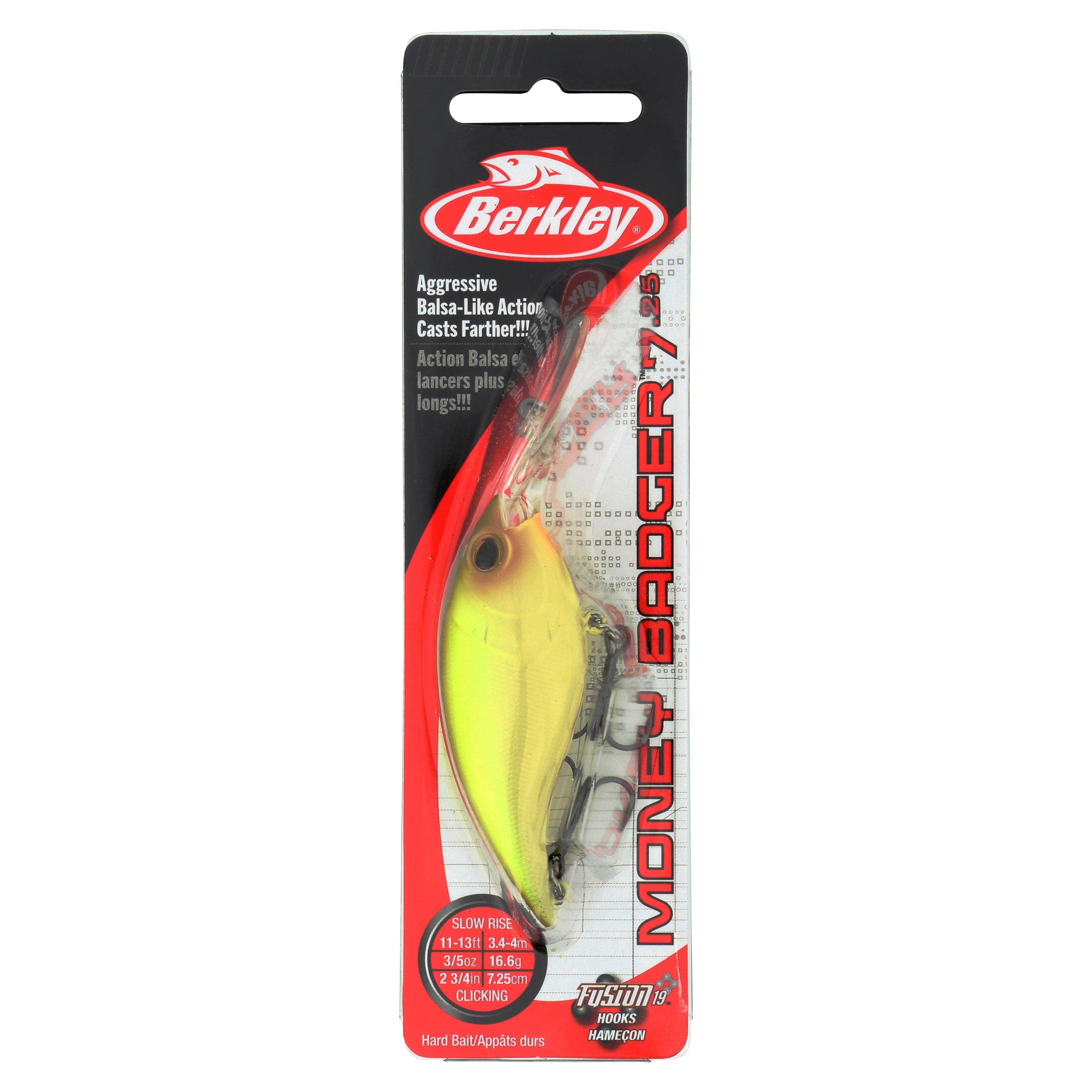Berkley Money Badger Fishing Lure, Vanilla Chartreuse, 5/8 oz, 2.75in 7.25cm, Hybrid Baitfish-Crayfish Design, Patented FlashDisc Technology, Equipped with Sharp Fusion19 Hooks