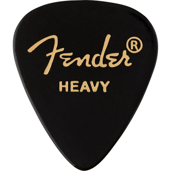 Fender 351 Shape Premium Celluloid Picks for Guitars, Heavy, 12-Pack, Black