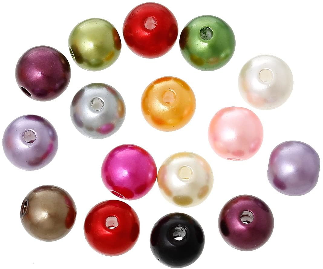 600 Round Acrylic Beads in Assorted Pastel Colors 8mm with 1.5mm Hole