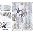 thumbnail image 5 of Shower Curtain,Nautical Coastal Shower Curtains for Bathroom Ocean Beach Seashell Starfish Shower Curtain Sets Marine Underwater Fabric Waterproof Bathroom Curtain Decor 72x72 with Hooks, 5 of 5