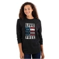 thumbnail image 3 of Live Free Geometric American Flag USA Plus Size Long Sleeve Graphic Tee Shirt Brisco Brands 2X, 3 of 6